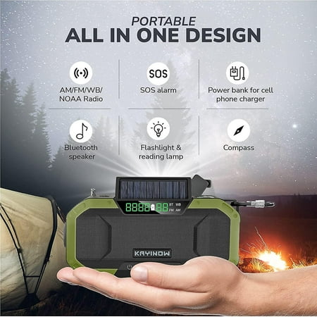 Portable Digital Am Fm Radio Waterproof Bluetooth Speaker,hand Crank ...