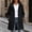 Black, variant on Women's Mid Length Hooded Rain Trench Coat Drawstring Waist Full Zip Snap Button Windproof Jacket Shell for Outdoor White