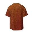 thumbnail image 6 of Lsque Orange Glitter print Men's Cuban Collar Short Sleeve Shirt Summer Beachwear Casual Button Down Fashionable Vacation Leisure Shirt-Medium, 6 of 7