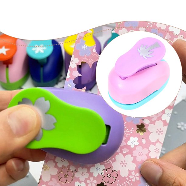 Perforadora de Papel para Niños Máquina Troqueladora Multifuncional Embosadora de Borde Punzón para Manualidades Material Pp Metal Duradero Adecuada P Estilo B