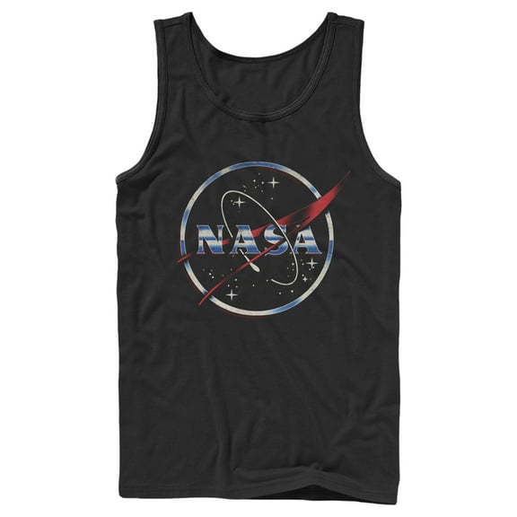Men's NASA 80s Space Station Logo Tank Top Black Small