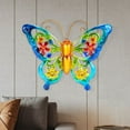 thumbnail image 4 of ZOELNIC Butterfly Wall Decor, 3D Art Butterflies Metal & Glass Decorations for Garden, Living Room, Bedroom, Indoor / Outdoor Blue, 4 of 8