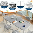 thumbnail image 3 of Ultra Soft Padded Kids Folding Table and 6 Chairs Set – Durable Steel Frame – No Assembly Needed – Portable Activity Furniture – Perfect for Study, Dining, Study Area, Grey, 3 of 7