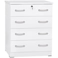 thumbnail image 2 of Home Square 2-Piece Set with Queen Captains Bed 4-Drawer Chest Dresser in White, 2 of 9