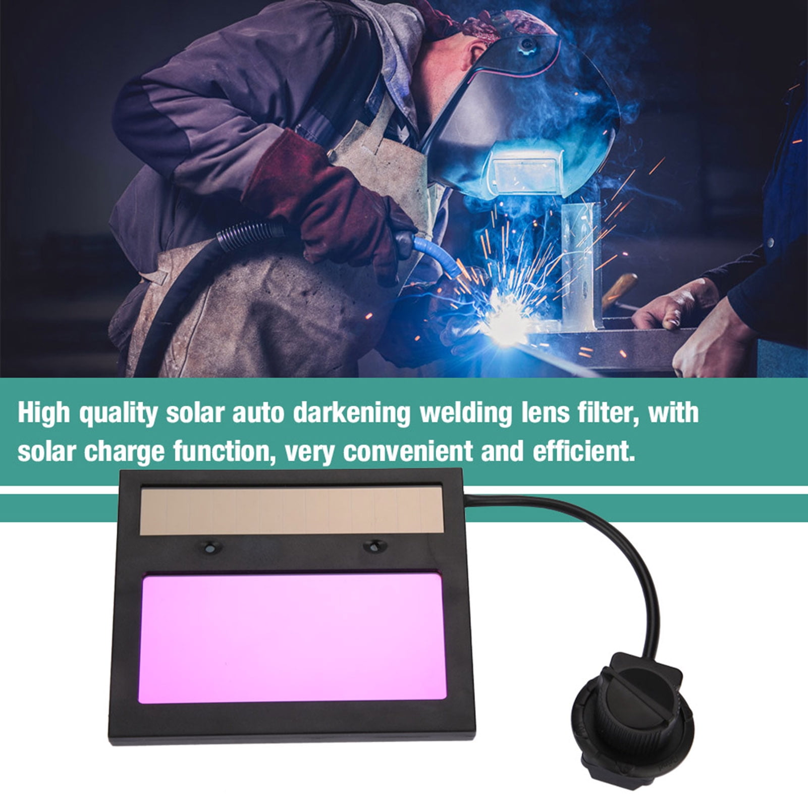 Nieyigj Auto Solar Darkening Welding Helmet Lens Goggles Face Shield Automation Filter Black Replacement 4.3x3.5 inches