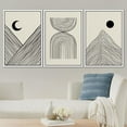 thumbnail image 2 of PixonSign Framed Canvas Print Wall Art Set Geometric Mid-Century Mountain Range Landscape Abstract Shapes Illustrations Modern Art Boho Decorative for Living Room, Bedroom, Office - 24"x36"x3 WHITE, 2 of 5