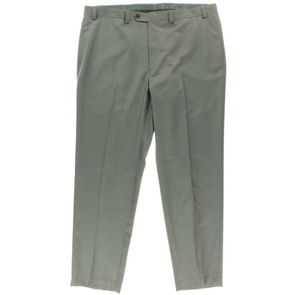 RALPH LAUREN RL Mens Neat Flat Front Dress Pants Gray Solid 38 x 30