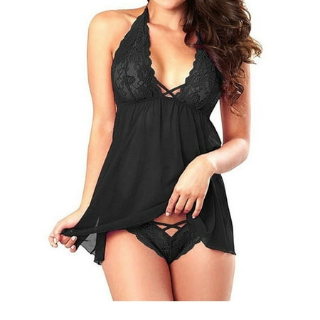 

Lingerie Lace Dress Babydoll Women Underwear Nightwear Sleepwear Plus Size