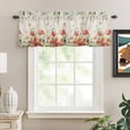 thumbnail image 2 of Red Poppy Rod Pocket Curtain Valance, Farmhouse Country Vintage Flower Leaf Plant Farmhouse Window Valance for Living Room, Bedroom, Kitchen 54"W x 18"L, 2 of 9