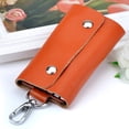 thumbnail image 3 of enjoywould Key Wallet Button Closure Hanging Hook Fine Texture Wear-Resistant Multifunctional Storage Accessories Faux Leather Housekeeper Key Holder for Trip, 3 of 5