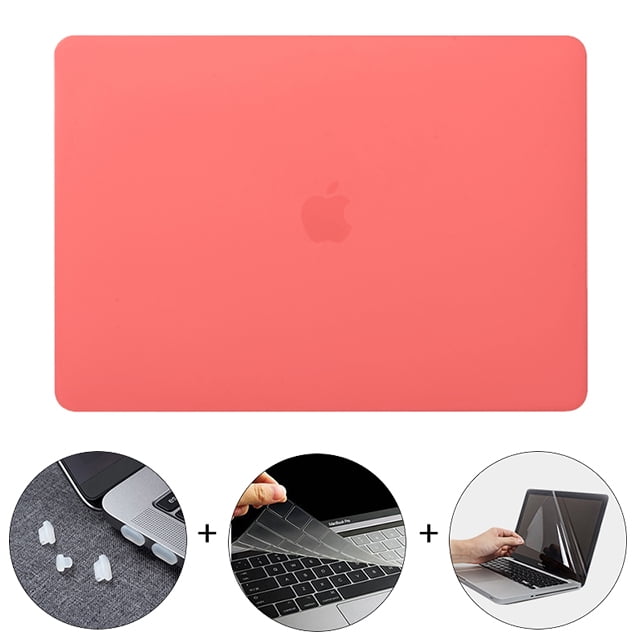MTT Crystal Matte Case For MacBook Air 13.6 Inch Model A2681,Plastic Hard Shell Case for MacBook Air Pro 13 14 16 M1 Touch ID Matte Coral Orange New Air A1932 A2179