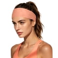 thumbnail image 2 of Women's Wide Non Slip Sweat Wicking Workout Headband,Moisture Wicking Athletic Headband for Running Yoga Cycling,Elastic Soft Wide Sweat Absorb Hair Band for Men & Women,Summer Sports Headwrap Orange, 2 of 4