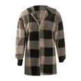 thumbnail image 3 of Uootdi Winter Coats for Women Plaid Warm Plush Hooded Jackets Cardigan Fuzzy Jacket Trendy Fleece Fuzzy Outerwear Gift, 3 of 6