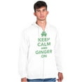 thumbnail image 3 of Keep Calm Ginger On St Pattys Humor Zip Up Hoodie Men's Women's Brisco Brands M, 3 of 6