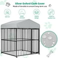 thumbnail image 6 of VIVIJASON 6 x 6 x 6 Ft Large Outdoor Dog Kennel, Heavy Duty Metal Frame Dog Cage with Thickened Bars, UV & Waterproof Cover, Outside Pen Playpen Dog Run House for Large to Small Dogs, 6 of 7