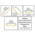 thumbnail image 7 of Nana Lab Created CVD Diamond 8.0mm 3/4ctw Cluster Engagement Ring 10kt Yellow Gold Size 8.5, 7 of 7