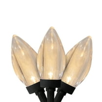 25 Count Warm White LED C9 Christmas Lights, 16 ft Black Wire