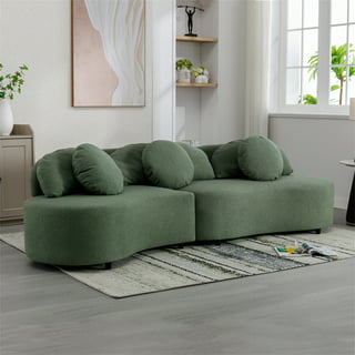 Velvet Sectional Sofa, Aukfa Modern Convertible Sofa Couch, Living Room ...