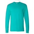 thumbnail image 5 of Hanes Essential-T Men's Long Sleeve T-Shirt | Soft Crew Neck 100 Cotton Tee, Athletic Teal, M, 5 oz, 5 of 5