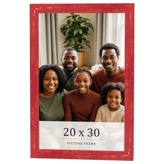 20x30 Frame Red Solid Wood Picture Frame Width 1.125 Inches | Interior Frame Depth 0.5 Inches |