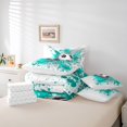 thumbnail image 6 of Homewish Soccer Football Print 7-Piece Twin Bedding Sets For Teens,Teal Watercolor Splash Bedding Comforter Set,Sport Ball Game Breathable Sheet Sets,Luxury Bedroom Decor,Reversible, 6 of 8