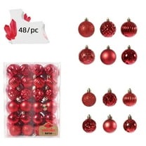 48PCS Christmas Ball Ornaments Christmas Tree Decoration Holiday Multiple Styles Ornaments For Christmas Trees Party Ball Decoration