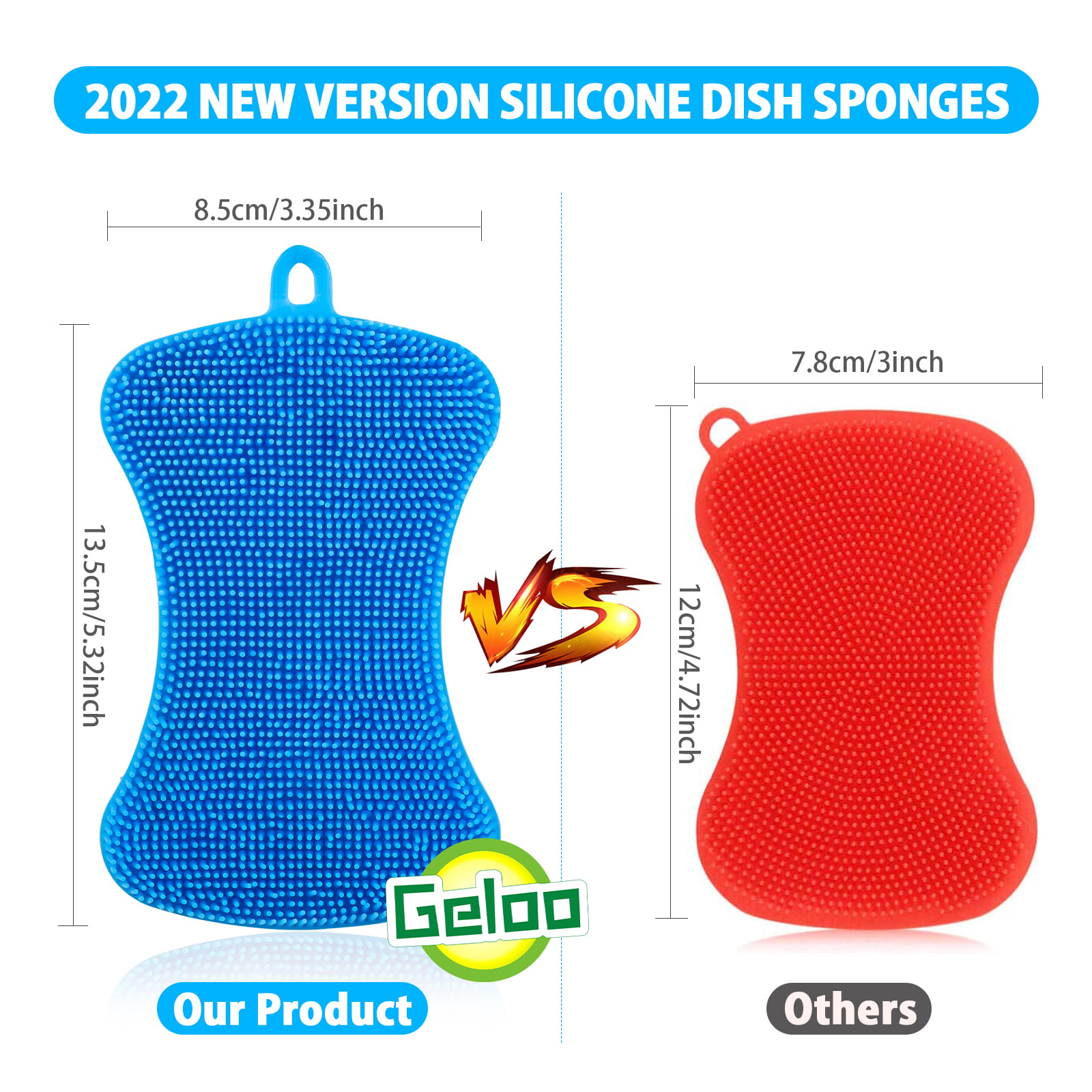 3-Pack Silicone Dish Sponges - Multi-functional Kitchen Scrubbers and Dish Washing Brushes for Efficient Cleaning Tika