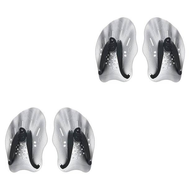Wosthever 1 par de guantes de entrenamiento de paletas de mano para natación, accesorios de postura de natación de espalda de plástico Gris-plata 2Conjunto