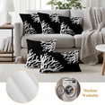 thumbnail image 6 of Coral Black Outdoor Waterproof Pillow Covers, Coastal White Ocean Marine Nautical Beach Decorative Square Throw Pillowcase Sofa Cushion Sham for Patio/Couch/Chair, 16"x16" 2 Pack, 6 of 8