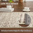 thumbnail image 7 of Area Rug 5'x7' Boho Textured Design Living Room Non Slip Low-Pile Soft Tribal Print Bedroom Rug Stain Resistant Playroom Carpet Office Beige, 7 of 7