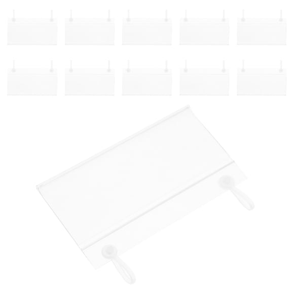 Houderco 100Ud Etiquetas Transparentes De Plástico Para Precio Con Gancho Estable Para Exhibición En Estantes