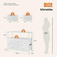 thumbnail image 6 of TV Stand with 5 Fabric Drawers, Dresser for Bedroom Entertainment Center for 45 inch TV Storage Organizer with Open Shelf, Wooden Media Console Table for Living Room, Bedroom, or Small Space,White, 6 of 8