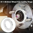 thumbnail image 2 of Unique Bargains Car Wheel Hub Centric Rings Durable Wheels Center Shaft Shock Absorbing Hubrings Silver Tone 4 Pcs Aluminum Alloy OD 87.1mm to ID 58.6 mm, 2 of 7