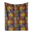 thumbnail image 1 of Colorful Soft Flannel Fleece Throw Blanket, Stitch-Like Digital Mix Motifs Pattern with Inner Triangle Round Shapes Image, Cozy Plush for Indoor and Outdoor Use, 70" x 90", Multicolor, by Ambesonne, 1 of 6
