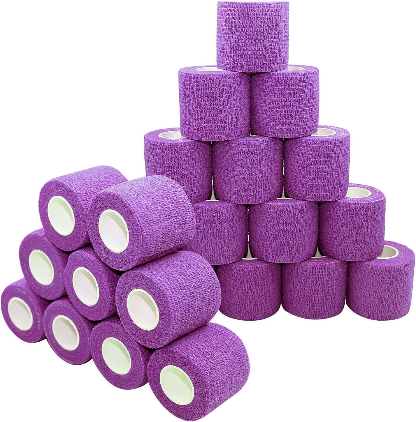 COMOmed 24 Pack,Self Adherent Cohesive Wrap Bandages 2" x 5 yd Cohesive