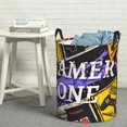 thumbnail image 3 of DouZhe Waterproof Collapsible Large Laundry Baskets, Game Time Gamer Zone Prints Circular Hamper with Handles, 3 of 7