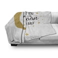 thumbnail image 3 of I Love You to the Moon and Back Soft Flannel Fleece Blanket, Crescent Moon Loving Feeling Stars Illustration, Cozy Plush for Indoor and Outdoor Use, 50" x 70", White and Dark Mustard, by Ambesonne, 3 of 6