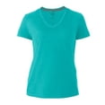 thumbnail image 1 of Playera Fruit Of The Loom para Mujer, Cuello V Manga Corta Claro Azul Talla CH, 1 of 4