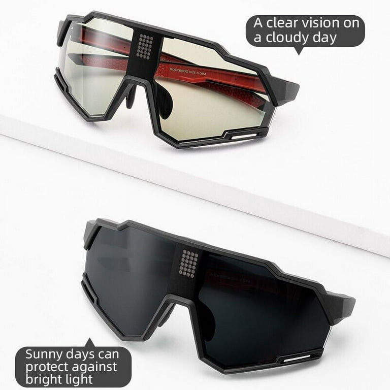 ROCKBROS Smart Photochromic Cycling Glasses for Men Women Polarized  Sunglasses UV Protection for Baseball Running Biking Softball