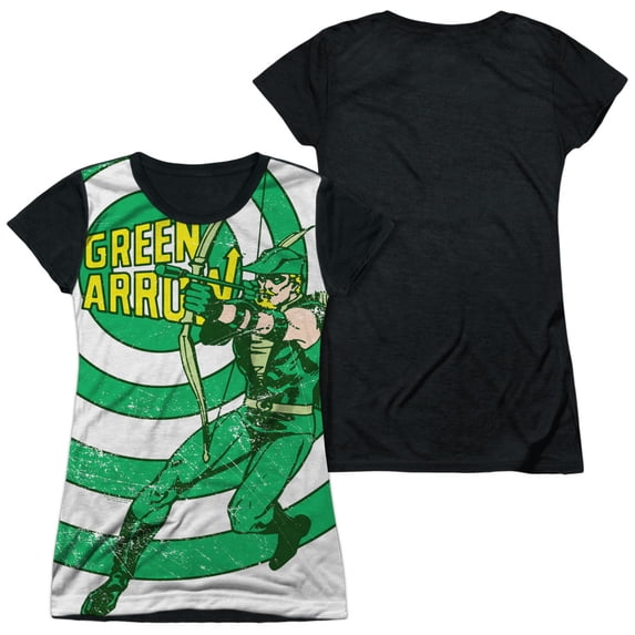 Dc - Bullseye - Juniors Teen Girls Black Back Sleeve Shirt - Small