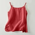 thumbnail image 4 of CheerKidz Adjustable Strap Camisole for Women and V-Neck Imitation Cotton and Linen Tank Top,Summer Fashion ,Casual Breathable Wear(Red,M), 4 of 8