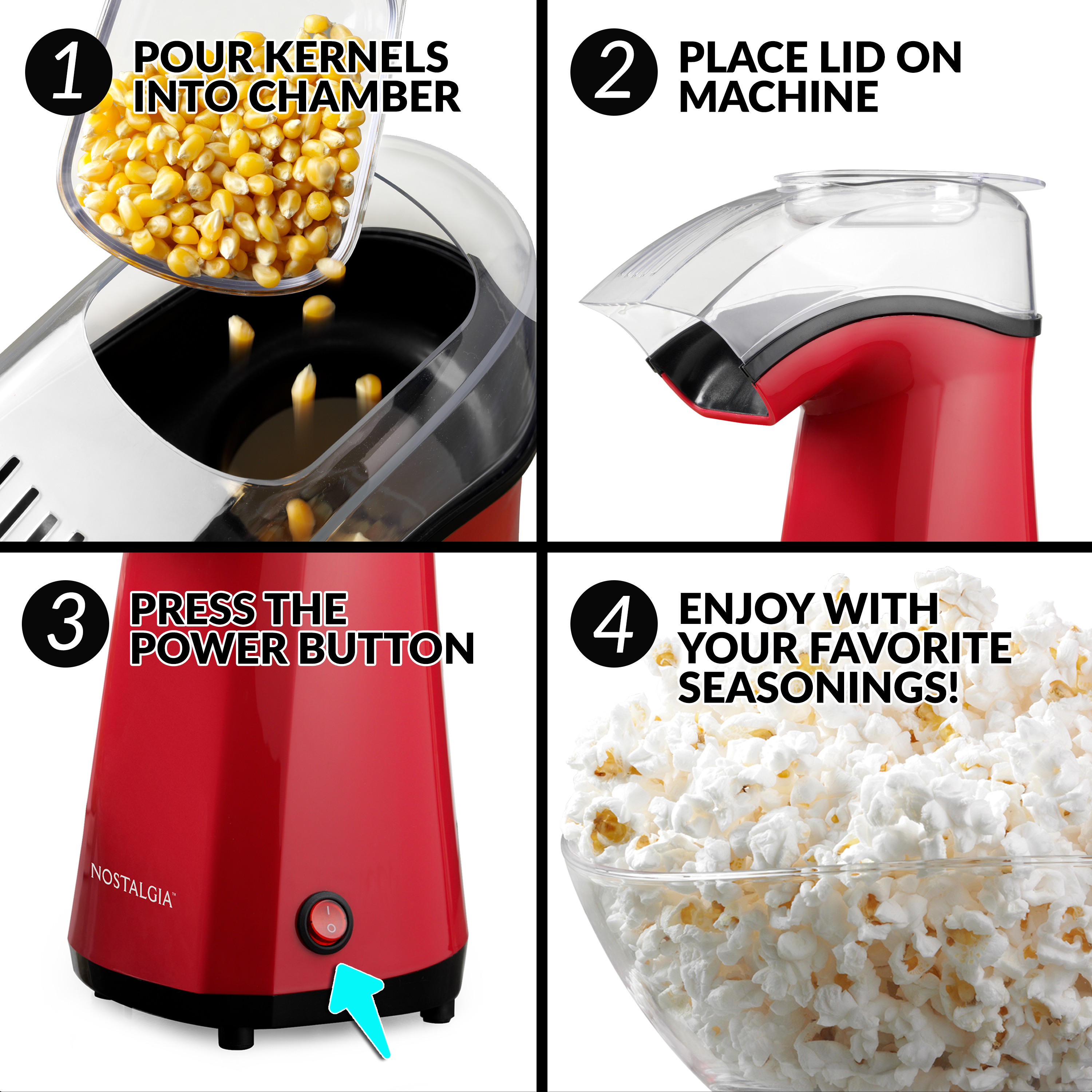 Nostalgia APH200RED 16-Cup Air-Pop Popcorn Maker - image 3 of 7