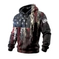 thumbnail image 3 of Men's Retro American 250th Hoodie USA 250th Anniversary Shirt Anniversary Flag Print Hoodie for Men, 3 of 3