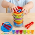 thumbnail image 3 of Montessori Color Sorting Toys with Stacking Cups, 56-Piece Rainbow Counting Koalas Matching Game for Toddlers, Fine Motor Counting Toy, 3 of 12