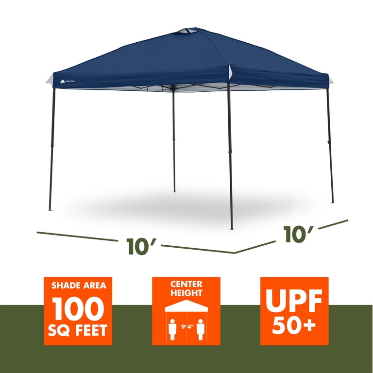 Ozark Trail 10x10 Instant Pop Up Canopy Tent with Simple Push