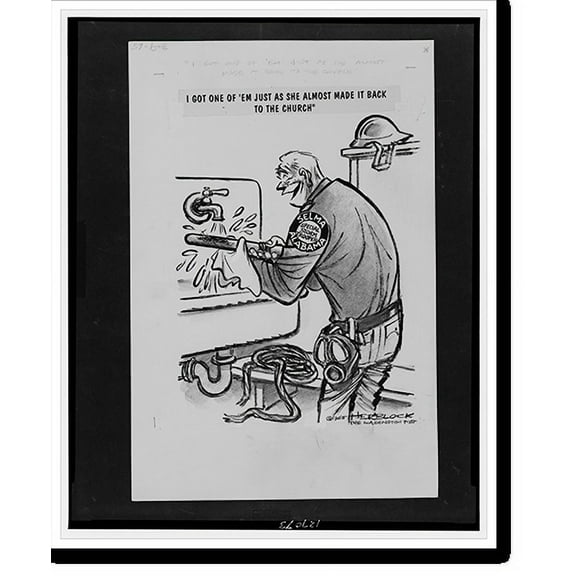 Historic Print, I got one of 'em just as she almost made it back to the church".Herblock.", 16" x 20"