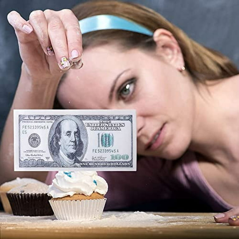  Morofme Edible Money Cake Topper 30pcs Edible 100 Dollar Bill  Cake Cupcake Toppers, Edible Money Image Wafer Paper Cake Decorations  Precut Fake Money for Birthday Party Supplies : Grocery & Gourmet