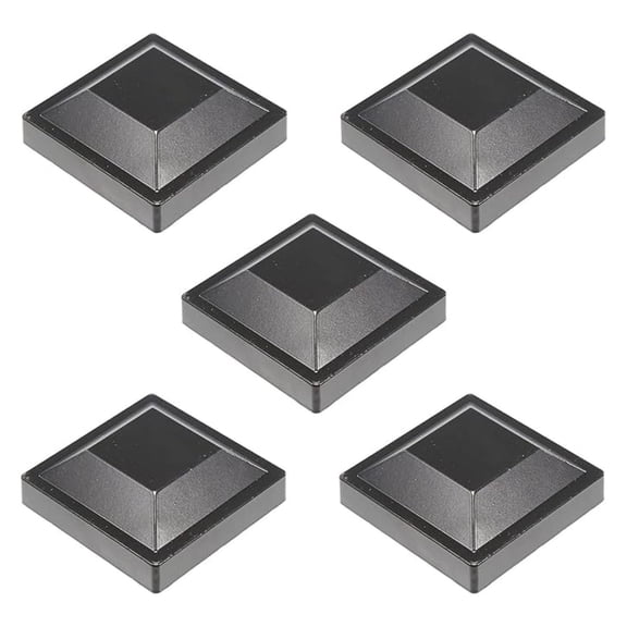 3" x 3" Square Black Aluminum Post for Aluminum Fence Posts | Black Post (5 Pack)