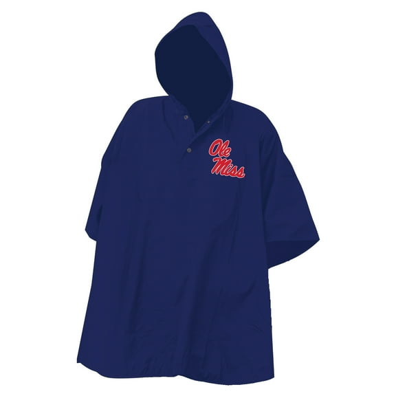 Navy Ole Miss Rebels Deluxe Adult Stadium Quarter-Snap-Rain Poncho