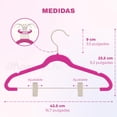 thumbnail image 2 of MAGMALIFE Set de 30 Ganchos de Terciopelo con Pinza Ajustable, 42 cm, Ganchos Antideslizantes y Resistentes, con Gancho Giratorio, Ideal para Pantalones, Faldas, Jeans y Camisas (Fucsia), 2 of 8